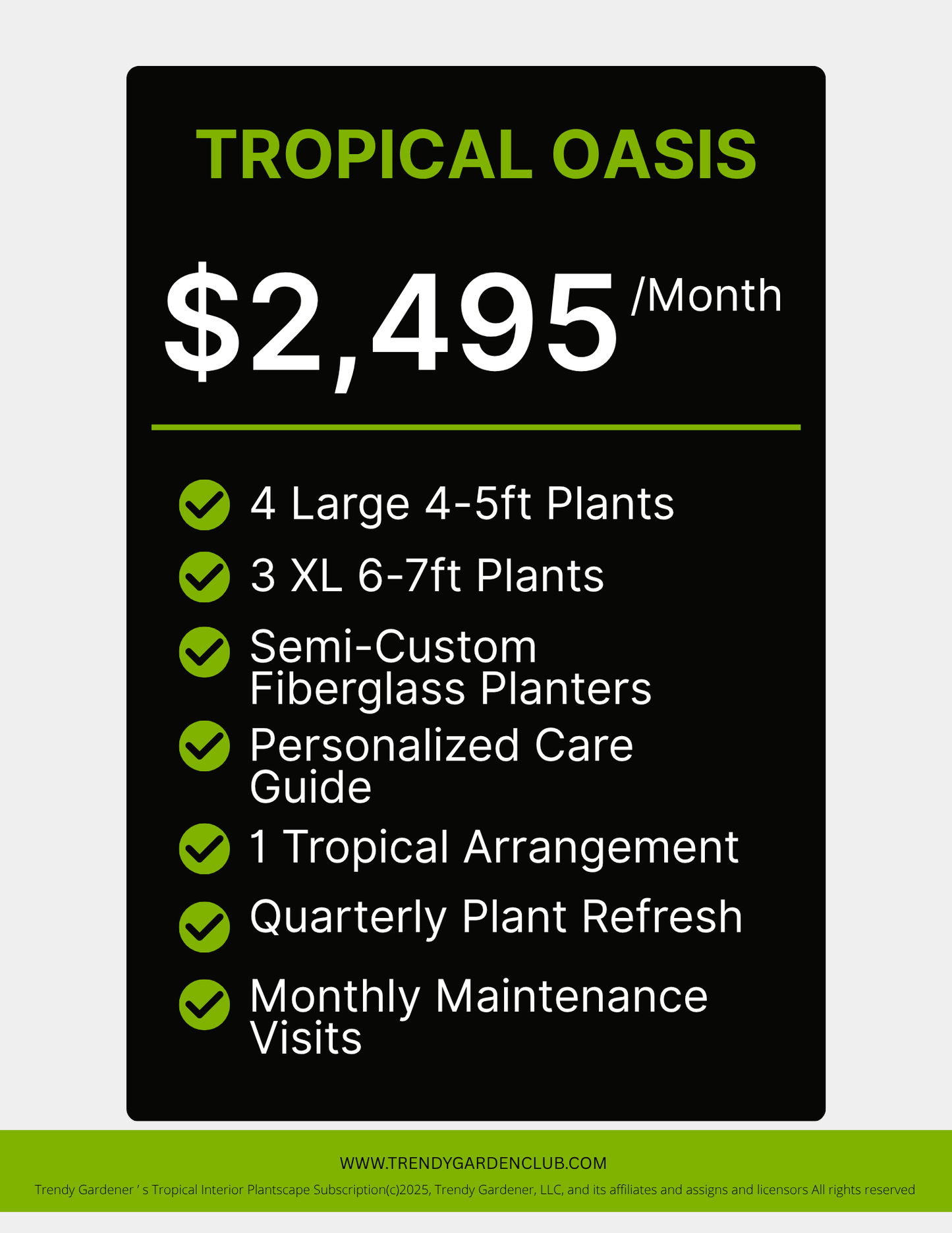 Tropical Interior Plantscape Subscription | Plant Rental Packages