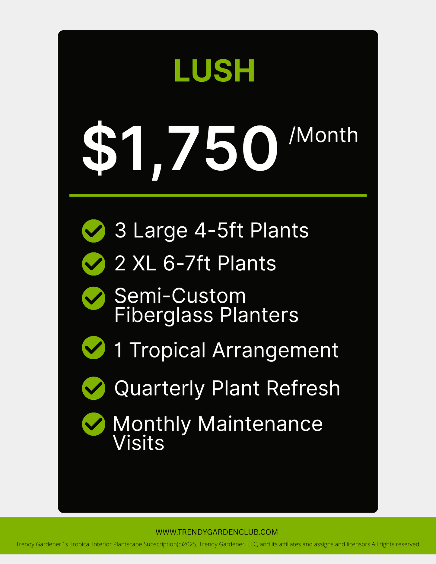 Tropical Interior Plantscape Subscription | Plant Rental Packages