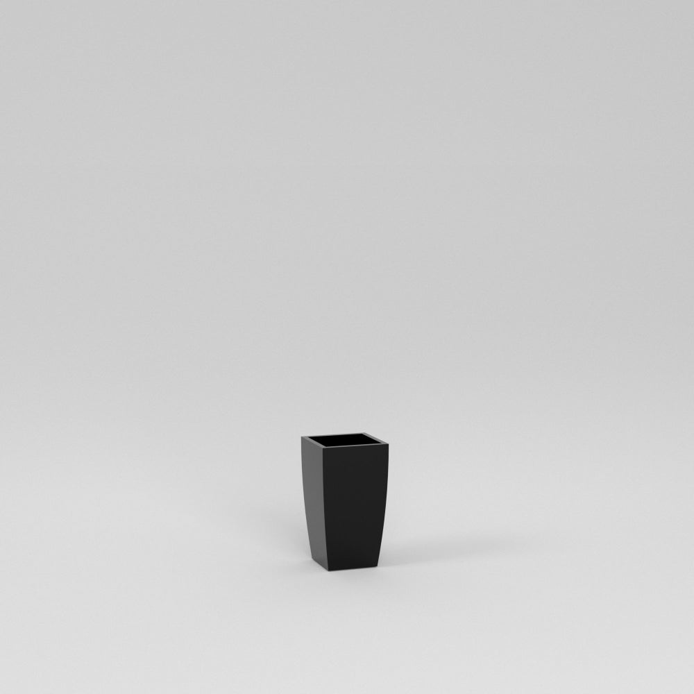 Gloss Black Semi Custom Tapered_European_Square_Fiberglass_Planter_-_Trendy_Gardener