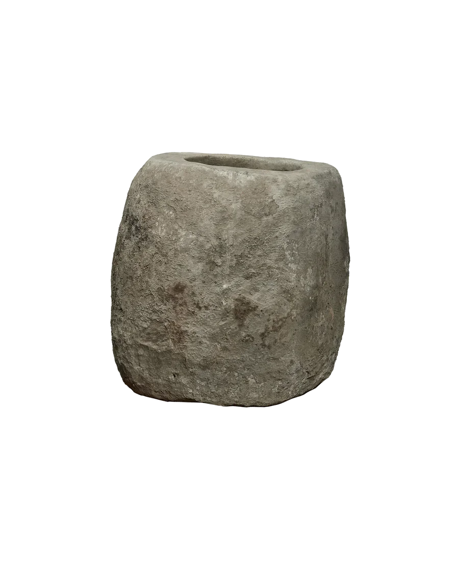 Rough limestone garden trough planter with natural texture by Trendy Gardener