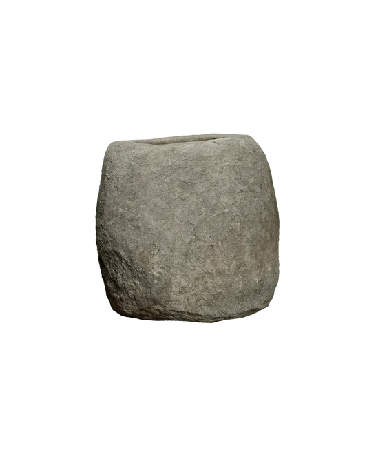 Rough-textured limestone trough planter, rustic stone pot for biophilic decor by Trendy Gardener