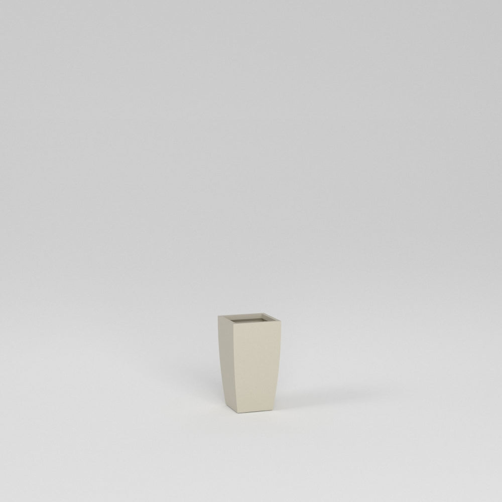 Semi Custom Satin_Beige Tapered European Square Planter Pot