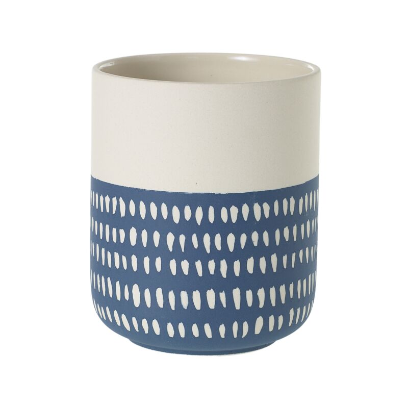 Elegant Westview ceramic planter with a glossy finish and vibrant plants.