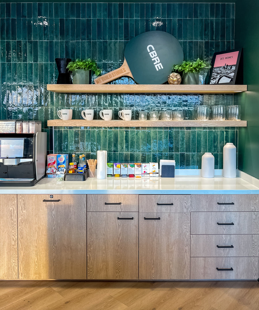 CBRE 595 Tower — Reception Planting and Open Office Planters detail