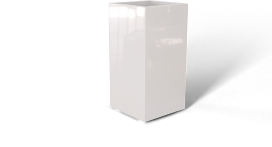 Potsdam Rectangular Fiberglass Planter in Gloss Bright White