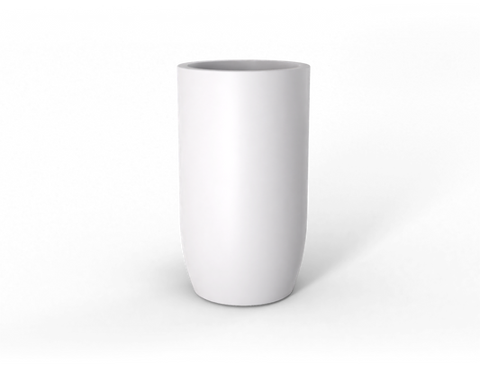 Lisbon Round Fiberglass Planter in Matte Bright White