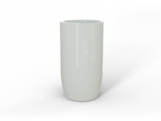 Lisbon Round Fiberglass Planter in Gloss Bright White