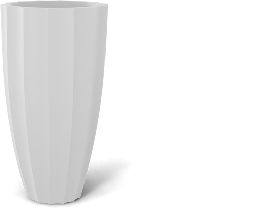 San Jose Round Fiberglass Planter in Matte Bright White