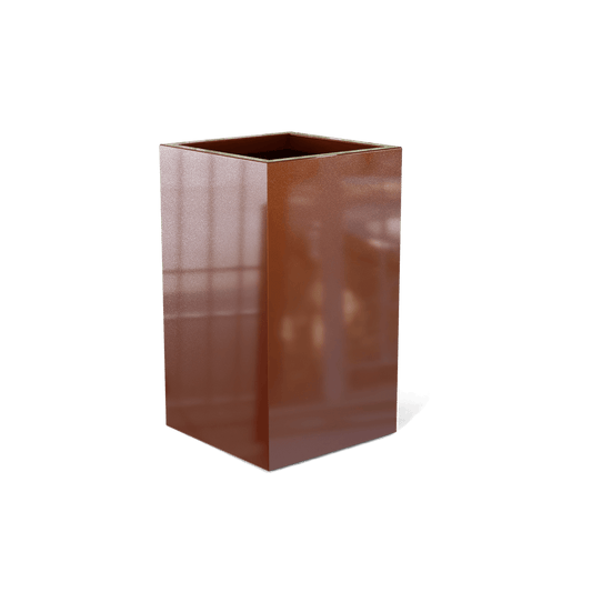 Darwin Rectangular Fiberglass Planter in Metallic Bronze