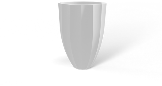 Alicante Round Fiberglass Planter in Matte Bright White