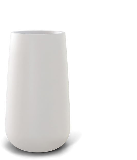 Saigon Round Fiberglass Planter in Matte Bright White
