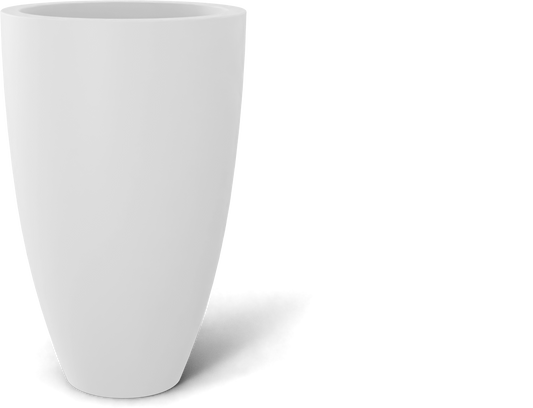 Brannan Round Fiberglass Planter in Matte Bright White