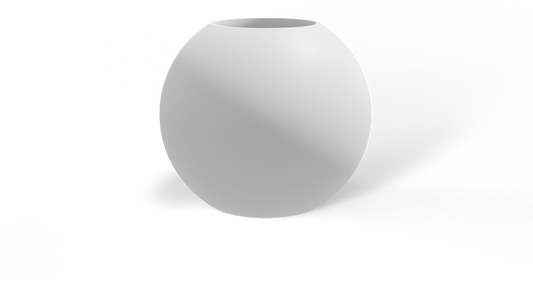 Globe Sculptural Fiberglass Planter in Matte Bright White