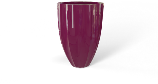 Alicante Round Fiberglass Planter in Gloss Bright White