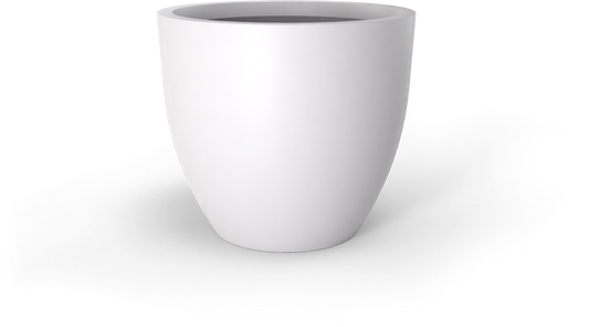 Wannsee Round Fiberglass Planter in Matte Bright White