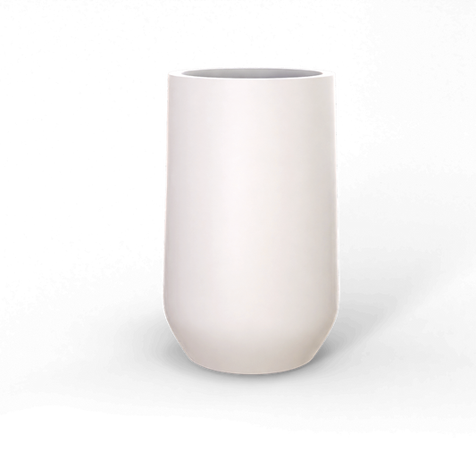 Hayden Round Fiberglass Planter in Matte Bright White