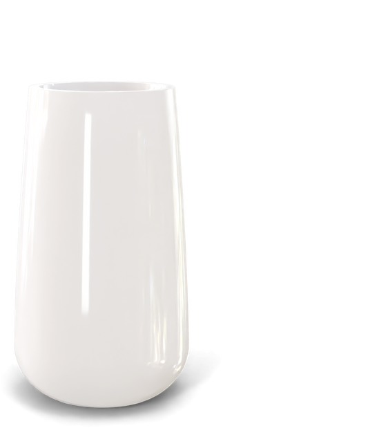 Saigon Round Fiberglass Planter in Gloss Bright White