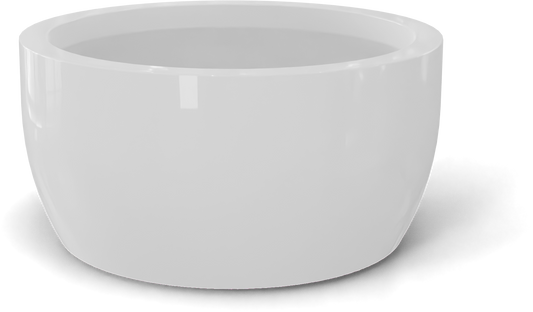 Casablanca Round Fiberglass Planter in Gloss Bright White