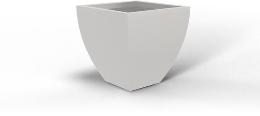 Lima Tapered Square Fiberglass Planter in Matte Cement Grey