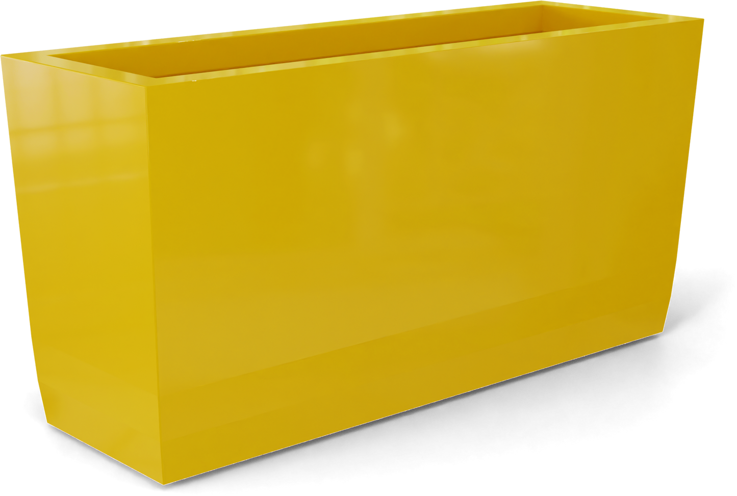 Panama Curved Rectangular Fiberglass Planter in Gloss Saffron