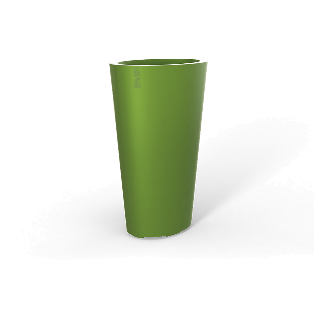 Pego Oval Fiberglass Planter in Satin Green