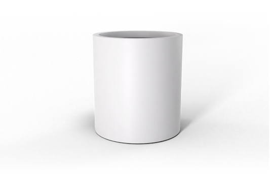 Rio Grande Round Fiberglass Planter in Matte Bright White