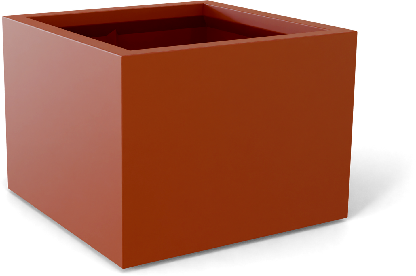 Torino Rectangular Fiberglass Planter in Matte Terra Cotta