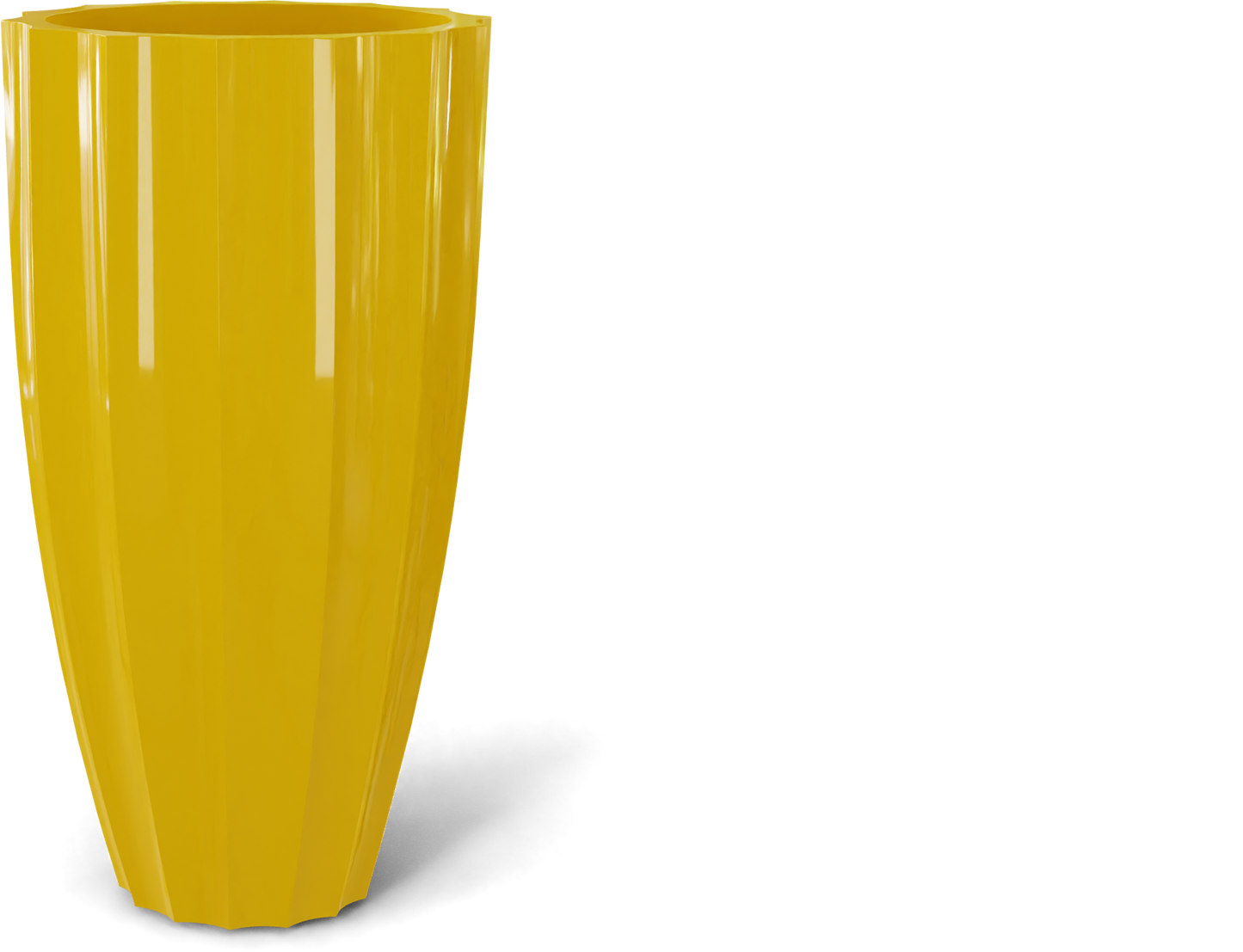 San Jose Round Fiberglass Planter in Gloss Saffron