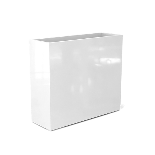 Perth Rectangular Fiberglass Planter in Gloss Bright White