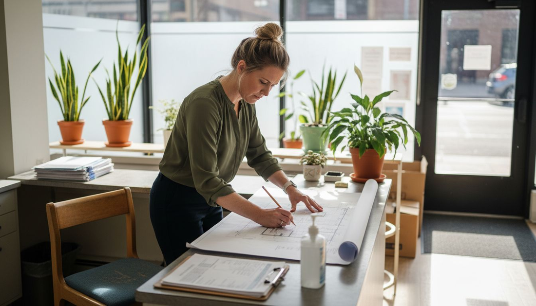 Clinic manager mapping indoor plant placement