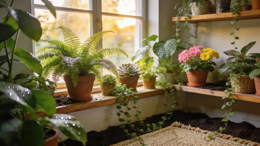 Vibrant indoor plants in a well-lit home environment highlighting houseplant care and aesthetics