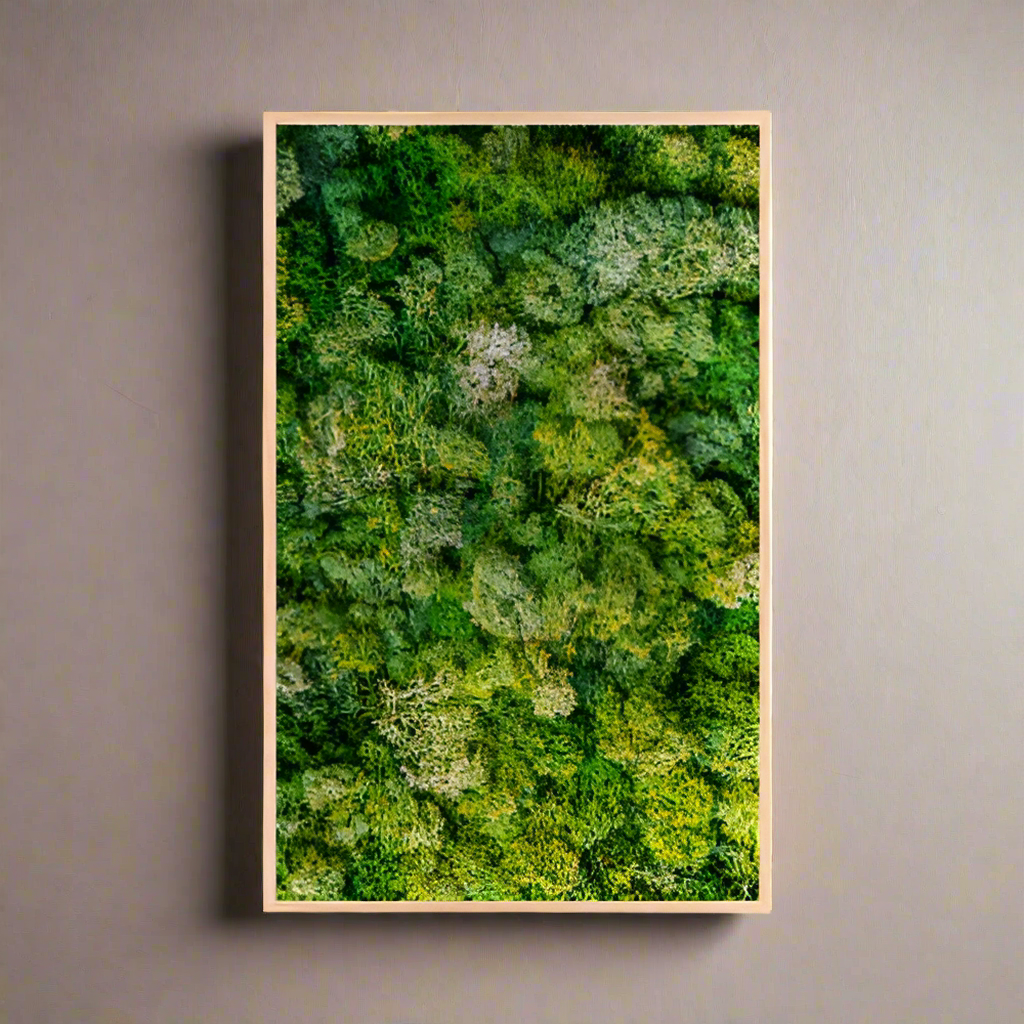 24x36" Preserved Moss Wall Panel – Reindeer Moss Wall Decor, Low-Maintenance Greenery for Interior Spaces