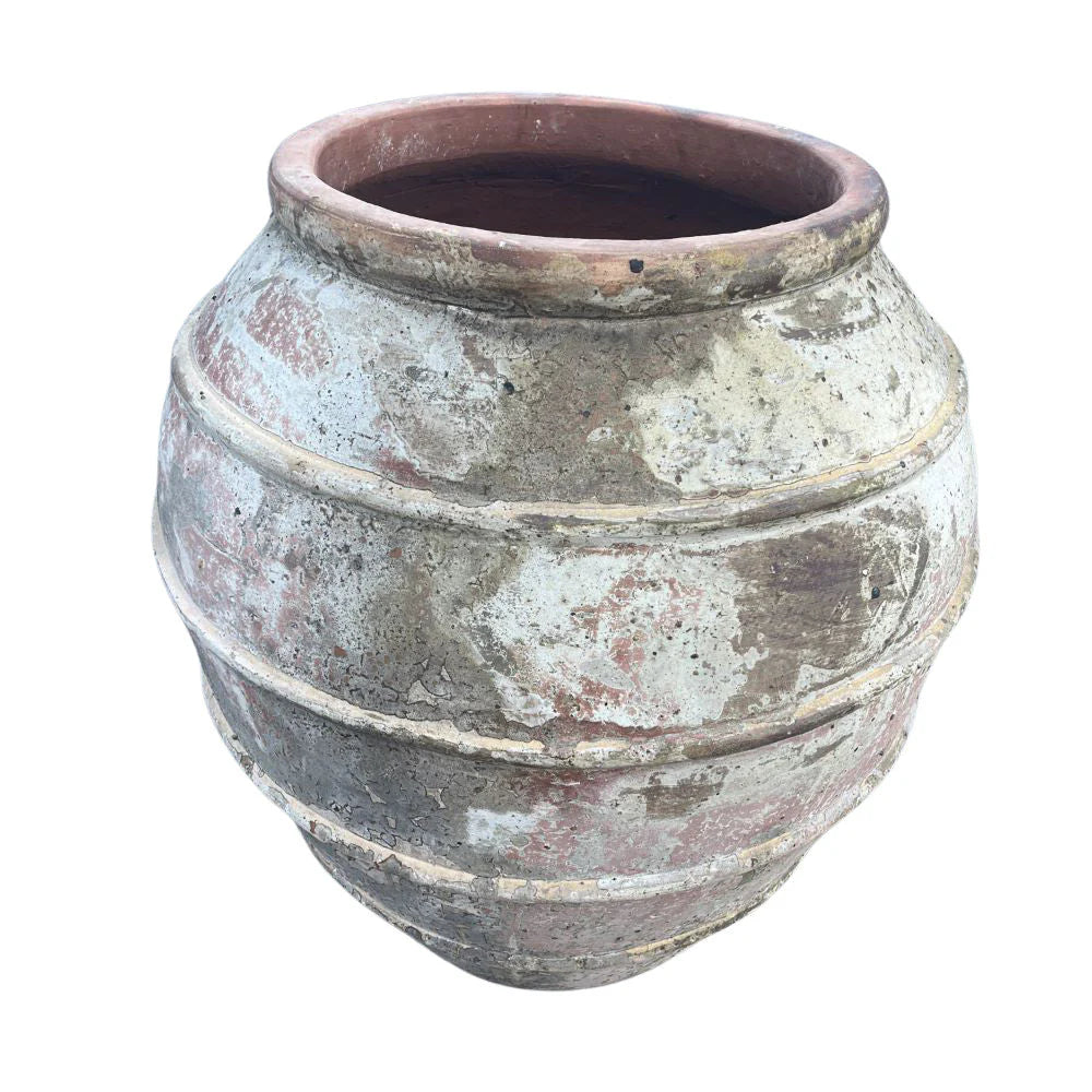 Large outdoor Vietnamese terracotta planter shown from an angled view