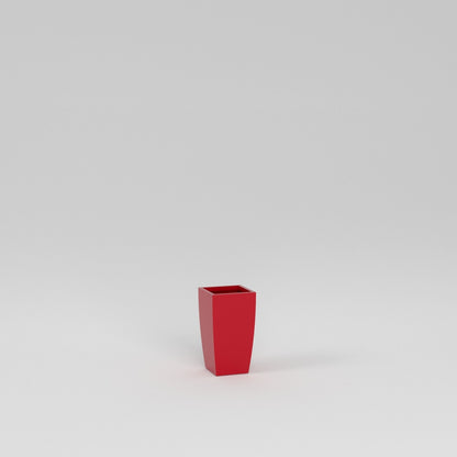 Semi Custom Gloss_Red Tapered_European_Square_Fiberglass_Planter_-_Trendy_Gardener
