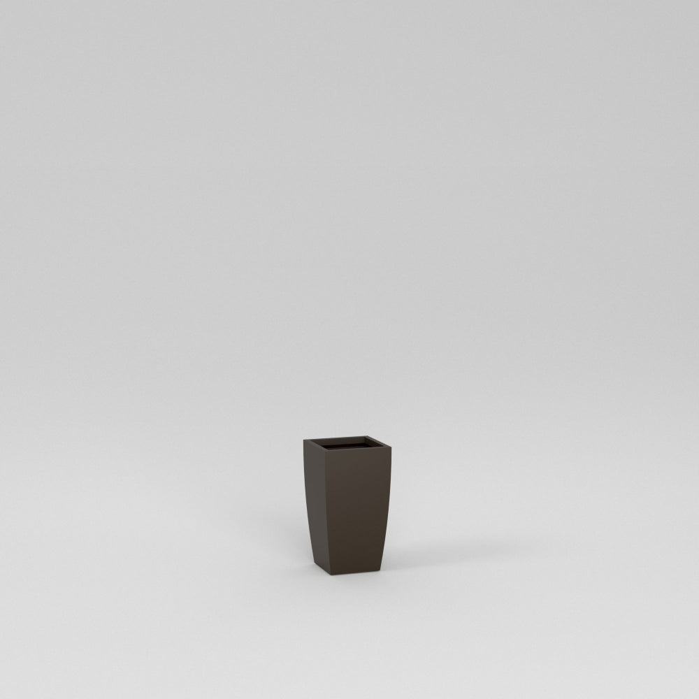 Semi Custom Matte_Brown Tapered European Square Planter Pot