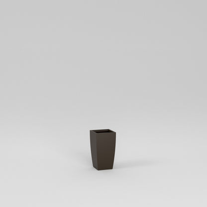 Semi Custom Matte_Brown Tapered European Square Planter Pot