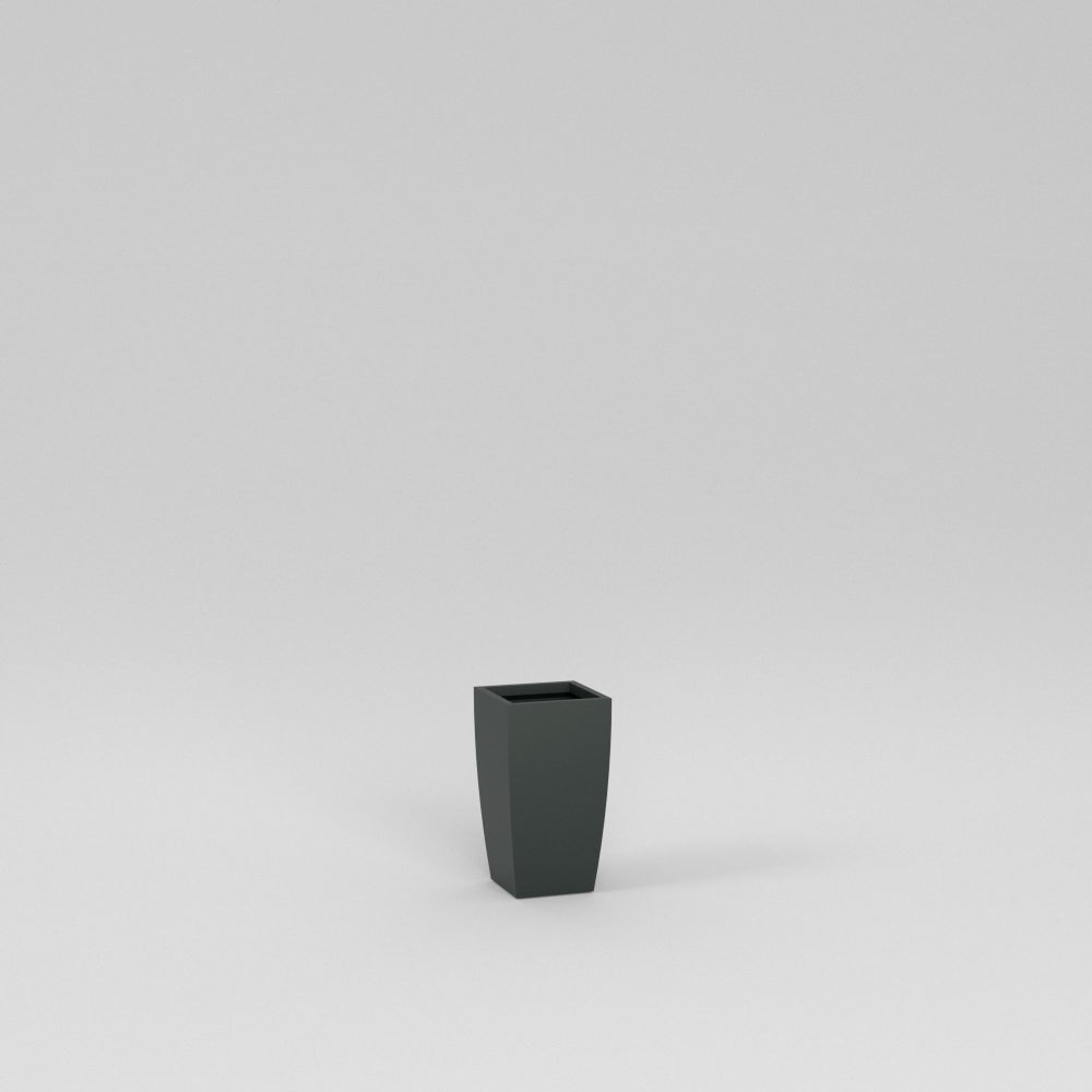 Semi Custom Matte_Charcoal Tapered European Square Planter Pot