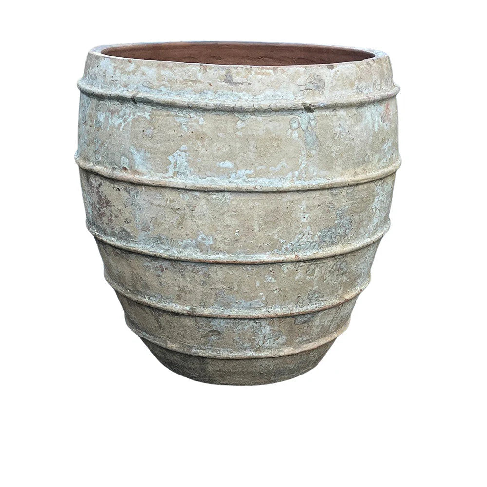 Oversized terracotta vessel scaled for an entryway tree or sunroom specimen