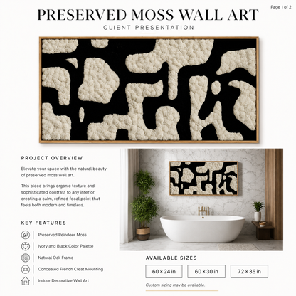 Iowa preserved moss wall art design for a residential client. Moss wall construction, design, and installation. Trendy Gardener Des Moines, Iowa