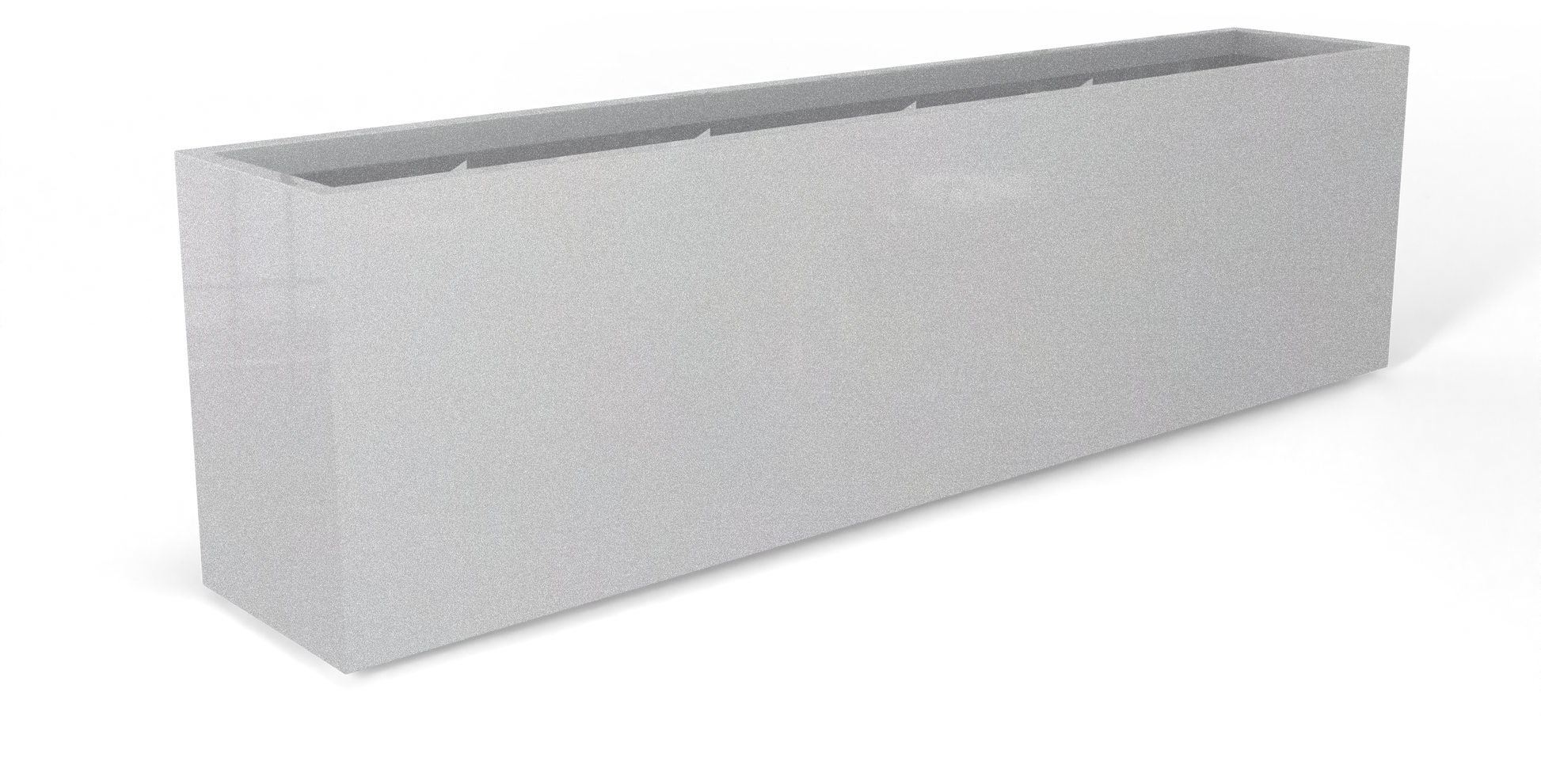 Hudson Rectangular Fiberglass Planter in Metallic Silver
