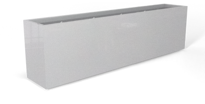 Hudson Rectangular Fiberglass Planter in Metallic Silver