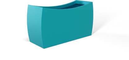 Seoul Curved Rectangular Fiberglass Planter in Satin Seafoam Green