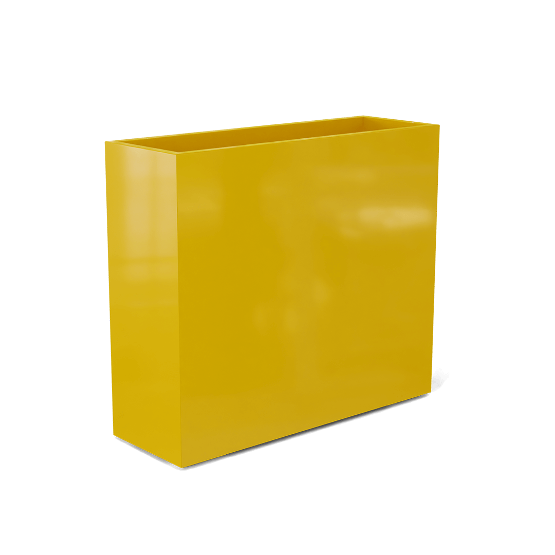 Perth Rectangular Fiberglass Planter in Gloss Saffron