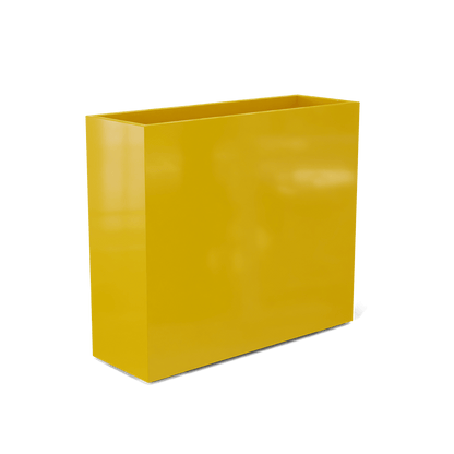 Perth Rectangular Fiberglass Planter in Gloss Saffron