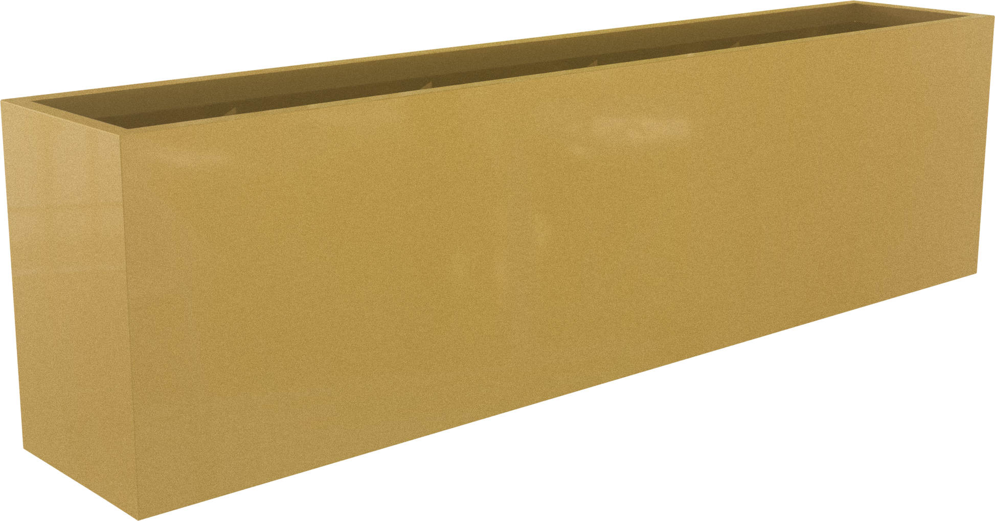 Hudson Rectangular Fiberglass Planter in Gloss Metallic Gold
