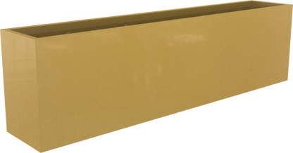 Hudson Rectangular Fiberglass Planter in Gloss Metallic Gold