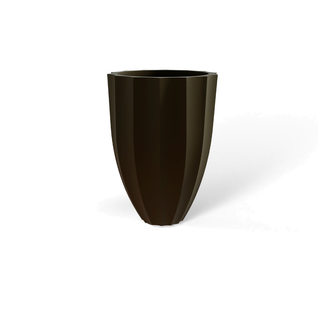 Alicante Round Fiberglass Planter in Matte Bronze