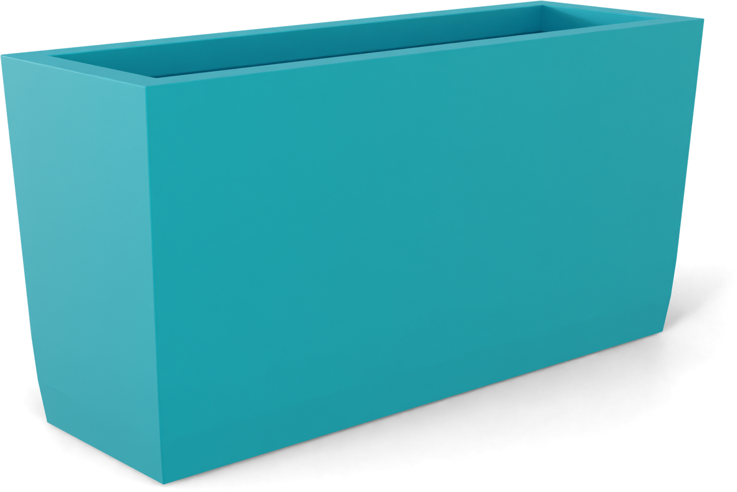 Panama Curved Rectangular Fiberglass Planter in Satin Seafoam Green