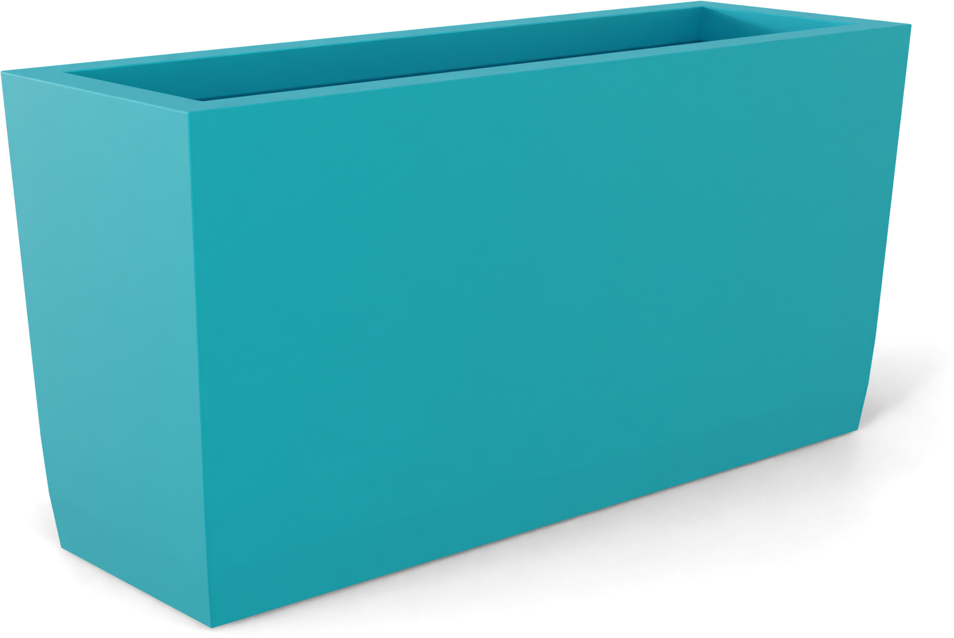 Panama Curved Rectangular Fiberglass Planter in Satin Seafoam Green