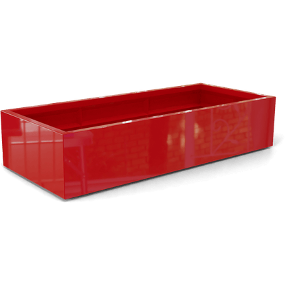 Selenge Rectangular Fiberglass Planter in Gloss Red